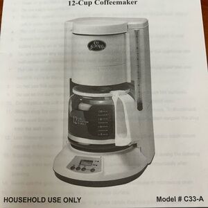 NEW- Cafe Belmondo 12-Cup Black Coffeemaker
